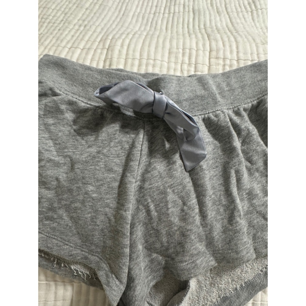 Victoria's Secret Gray French Terry Lounge Shorts Satin Drawstring Y2K Size XS - Picture 4 of 4
